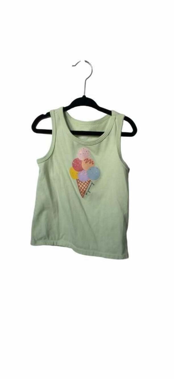 Garanimals Toddler Girls Green Ice Cream Cone Graphic Tank Top Size 4T_K21